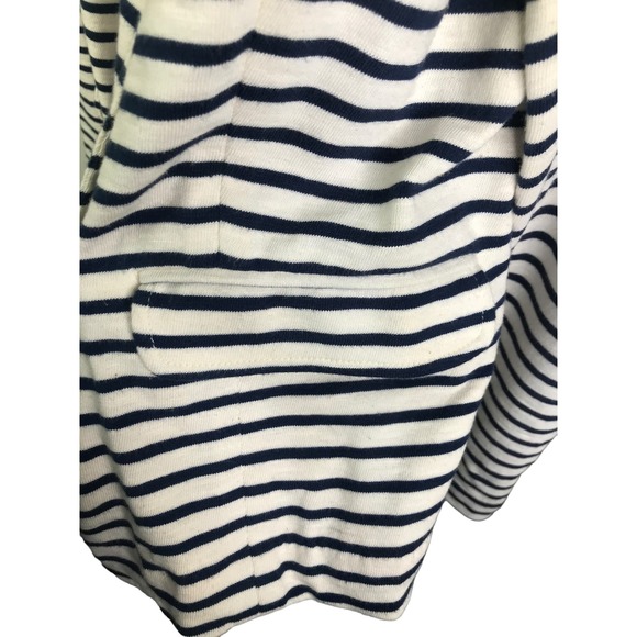 J. Crew Women's Maritime Blazer Blue White Cotton Striped Long Sleeve Sweater XS - Picture 11 of 16